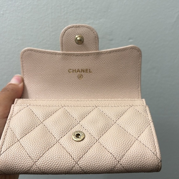 Caviar Quilted Flap Card Holder Wallet Light Pink - Picture 5 of 6